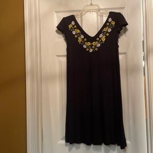 Loft Embroidered Floral Swing Dress